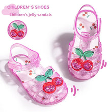 Load image into Gallery viewer, Fashionable Summer New Children's Jelly Sandals Trendy Sweet Beach Shoes Girls Cartoon Fruit Sandals Students Kids Crystal Shoes