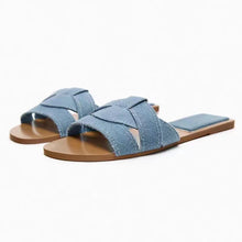 Load image into Gallery viewer, Summer Women Slippers Fashion Outdoor Casual Breathable Flat T-shape Soft Comfortable Heels Shoes Open Toe Sandals Slides Women
