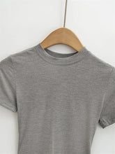 Load image into Gallery viewer, Women's Slim Crew-Neck Cropped Tee