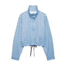 Load image into Gallery viewer, Women's Polka Dot Turtleneck Zipper Jacket with Pockets