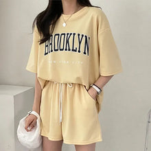 Load image into Gallery viewer, Women's Tracksuit Short Sets Sportswear Solid Print Shorts Sleeve Blouse Shorts Tracksuits Female Summer Casual Two Piece Sets
