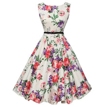 Load image into Gallery viewer, Summer Vestidos Dress Clothing Floral Robe Retro Swing Casual Vintage Rockabilly Dresses