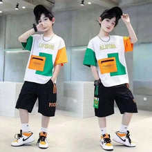 Load image into Gallery viewer, Summer Boys Clothes Sets Teenager Casual Outfits Kids Print T-shirt +Shorts 2Pcs Children Short Sleeve Tracksuit Suits 5-12 Year