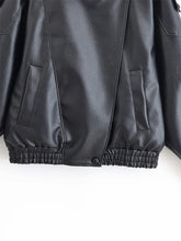 Load image into Gallery viewer, Women's Jacket Fall 2025 New Black Long Sleeve Pebble Faux Leather Jacket Motorcycle Style Personality Fashion