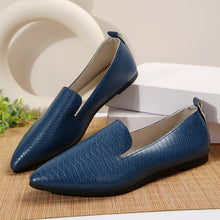 Load image into Gallery viewer, Women's Shoes PU Leather Loafers Ballet Flats Pointed Toe Barefoot Slip-on Casual Low Heel Fashion Stone Pattern Woman Flat Shoe
