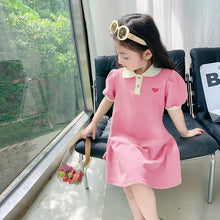 Load image into Gallery viewer, 2025 New Children's Dress Girls' Summer Korean Edition Striped Strawberry lapel Casual Dress 1-10 Years Old