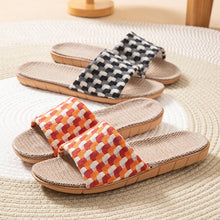 Load image into Gallery viewer, Summer Slippers for Women Home Linen Fabric Trend Designer Shoes Ladies Elegant Indoor Soft Anti-Slip Slides Unisex Lightweight