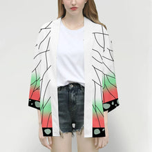 Load image into Gallery viewer, Anime Character Kamade Zezeko Pink Women's Kimono Cardigan Summer Kamado Tanjirou Green Black Checkered Men Japanese Haori Coat