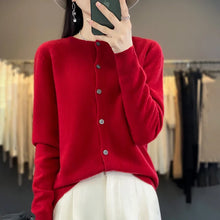 Load image into Gallery viewer, Women's Merino Wool Button Cardigan