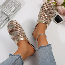Load image into Gallery viewer, Women's Diamond Embellished Flat Slide Sandals