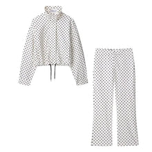Load image into Gallery viewer, Women's Polka Dot Turtleneck Zipper Jacket with Pockets