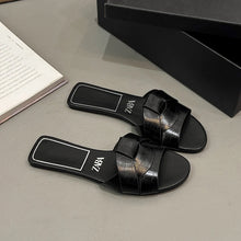 Load image into Gallery viewer, Summer Women Slippers Fashion Outdoor Casual Breathable Flat T-shape Soft Comfortable Heels Shoes Open Toe Sandals Slides Women