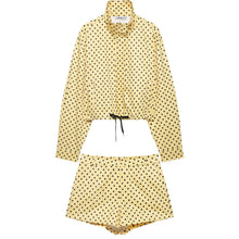 Load image into Gallery viewer, Women's Polka Dot Turtleneck Zipper Jacket with Pockets