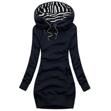 Load image into Gallery viewer, Hoodie Dress Casual Solid Colour Long Sleeve Drawstring Hoodie Dress Slim Hooded Pullover Sweatshirt Dress