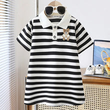 Load image into Gallery viewer, 2025 New Children's Dress Girls' Summer Korean Edition Striped Strawberry lapel Casual Dress 1-10 Years Old