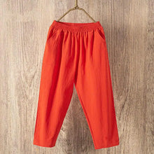 Load image into Gallery viewer, Women Summer Casual Loose Harem Elastic Waist Cotton Linen Pants Ninth Trousers