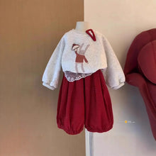 Load image into Gallery viewer, Girls' Korean Style Cartoon Print Sweatshirt & Pants Set Cute Long Sleeve 2-Piece Outfit Versatile New Autumn Casual Wear