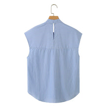 Load image into Gallery viewer, Women's Shirts Summer Fashion Striped Blouse Elegant Scarf Collar Office Women's Blouse Street Chic Young Tops