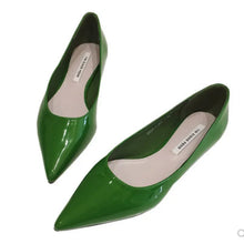 Load image into Gallery viewer, Ladies 2-48 Patent Leather Slip-ons Green Beige Pointy Toe Light Shoes For Women Promotion 2020 Simple Flats Spring Outdoor Cute