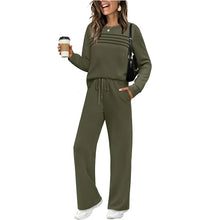 Load image into Gallery viewer, New Autumn Winter Women Two Piece Set O Neck Long Sleeve Sweatshirt Shirt High Wasit Drawstring Pants Female Casual Track Suits