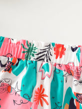 Load image into Gallery viewer, Summer Teenage Girls Clothing Set Off-Shoulder Ribbed Tank Tops and Printed Pants Two-Piece Sets for Kids Girl 6-14 Y