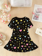 Load image into Gallery viewer, Kpop Cartoon Graphic Dress for Girls Funny Gift for Fan Harajuku Girl Clothes Summer Tops Short Sleeve Dress Children's Clothing