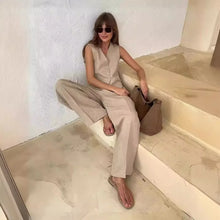 Load image into Gallery viewer, Women Linen Cotton Chic Vest & Pants Suit Two-Piece Set