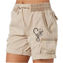 Load image into Gallery viewer, Summer Women Brand Printed High Waist Shorts Fashion Short Pants Female Work Wear Casual Loose Cargo Shorts
