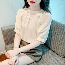 Load image into Gallery viewer, Women's Shirt and Blouse Summer Cute Female Tops Kawaii White Simple Cheap Stylish Elegant Youth Japanese Harajuku Fashion Y2k M