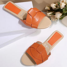 Load image into Gallery viewer, Summer Women Slippers Fashion Outdoor Casual Breathable Flat T-shape Soft Comfortable Heels Shoes Open Toe Sandals Slides Women