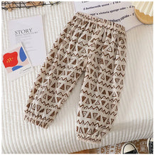 Load image into Gallery viewer, Summer Kids Casual Pants 1-6Y Simple Boys Grid Sweat Pants Korean Loose Thin Children Striped Letter Trousers