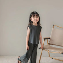 Load image into Gallery viewer, 1pcs Summer Children's Clothing Sets Girls Kids Toddler Clothes Solid Color T-shirt Tank Top +Length Pants Baby Girl Clothes