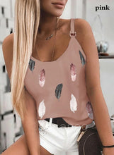 Load image into Gallery viewer, 2022 Summer Women Wear New Pattern Fashion T-Shirt Summer Casual Feather Print Sleeveless Tank Tops Camisole Coat