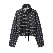 Load image into Gallery viewer, Women's Polka Dot Turtleneck Zipper Jacket with Pockets