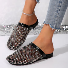 Load image into Gallery viewer, Women's Diamond Embellished Flat Slide Sandals