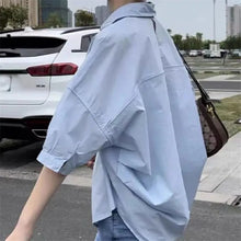 Load image into Gallery viewer, Summer Shirt Women Blouses 2024 New Mid-sleeve Loose Y2k Chic Clothes Fashion Irregular Shirts Korean Ladies Casual Vacation Tos