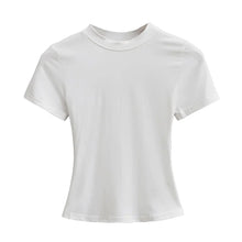 Load image into Gallery viewer, Women's Slim Crew-Neck Cropped Tee
