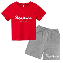 Load image into Gallery viewer, Kids Trendy Simple Letter Print Summer Fashion Breathable Tees+Shorts 2pcs Sportsuits 3-13 Years Boys Girls Outfits Clothes Sets