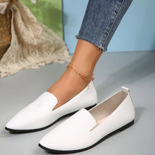 Load image into Gallery viewer, Women's Shoes PU Leather Loafers Ballet Flats Pointed Toe Barefoot Slip-on Casual Low Heel Fashion Stone Pattern Woman Flat Shoe