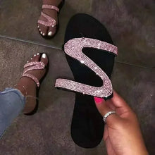 Load image into Gallery viewer, Sexy Women Sandals Summer Beach Shallow Mouth Rhinestones Ladies Fashion Show Comfortable Light Shoes Sandalias Femininas