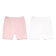 Load image into Gallery viewer, 2Pcs Summer Solid Color Kids Leggings Girls Safety Shorts Cotton Leggings Girls' Beach Shorts Are Suitable For Children Age 2-13