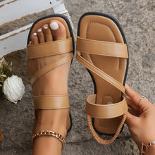 Load image into Gallery viewer, Ladies Fashion Sandals Gold Chain Decoration Comfortable Slip On Flat Bottom Slippers Women's Footbed Casual Summer Shoes