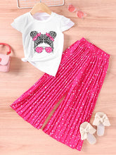 Load image into Gallery viewer, Summer Girls Clothing Sets New Cotton Fashion Short Sleeved+Wide Leg Pants Casual Two Piece Set Kids Clothes 2 3 4 5 6 7 Years