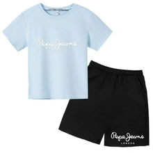 Load image into Gallery viewer, Kids Trendy Simple Letter Print Summer Fashion Breathable Tees+Shorts 2pcs Sportsuits 3-13 Years Boys Girls Outfits Clothes Sets