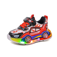 Load image into Gallery viewer, Spring Kids Shoes New Fashion Versatile Casual Shoe Anti Slip Cartoon Car Boy Shoe LED Lights Simple Trendy Sneakers Кроссовки