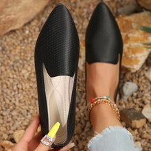 Load image into Gallery viewer, Women's Shoes PU Leather Loafers Ballet Flats Pointed Toe Barefoot Slip-on Casual Low Heel Fashion Stone Pattern Woman Flat Shoe