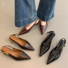 Load image into Gallery viewer, Women's Pointed Toe Slingback Dress Mule Pumps