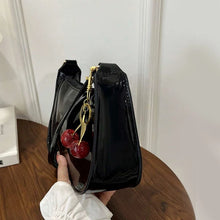 Load image into Gallery viewer, Women's Cherry Pendant PU Leather Shoulder Bag