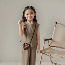 Load image into Gallery viewer, 1pcs Summer Children's Clothing Sets Girls Kids Toddler Clothes Solid Color T-shirt Tank Top +Length Pants Baby Girl Clothes