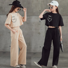 Load image into Gallery viewer, New Spring Summer Teenager Girls Clothing Sets Children Short Tops T Shirt And Pants 2Pcs Kids Tracksuit 5 6 8 10 12 14 Years